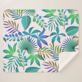 熱帯葉型模様 シェルパブランケット (正面(横))