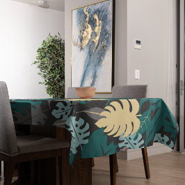 熱帯葉型模様 テーブルクロス