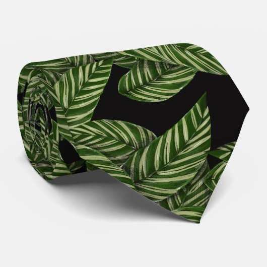 熱帯葉型模様 ネクタイ (ロール)