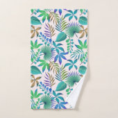 熱帯葉型模様 バスタオルセット (ハンドタオル)