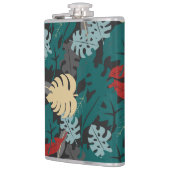 熱帯葉型模様 フラスク (左)