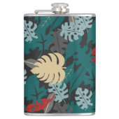 熱帯葉型模様 フラスク (正面)