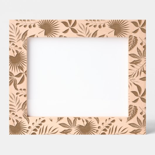 熱帯葉型模様 レーザー彫刻フレーム (正面)