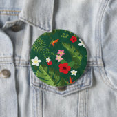 熱帯葉型模様 缶バッジ (インサイチュ)