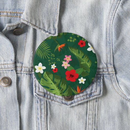 熱帯葉型模様 缶バッジ (インサイチュ)