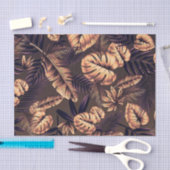 熱帯葉型模様 薄葉紙 (クラフト)