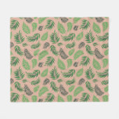 熱帯葉型10 フリースブランケット (正面(横))