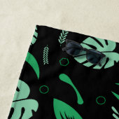 熱帯葉夏のカスタム – ホワイトネーム – フローラ ビーチタオル (インサイチュ)