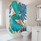 熱帯葉夏の異国 シャワーカーテン (インサイチュ)