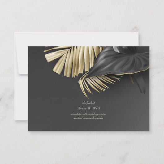 熱帯葉悔やみや弔慰サンキューカード (正面)