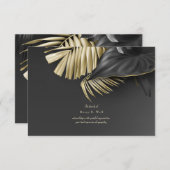 熱帯葉悔やみや弔慰サンキューカード (正面/裏面)