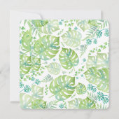 熱帯葉水色結婚式招待状 招待状 (裏面)