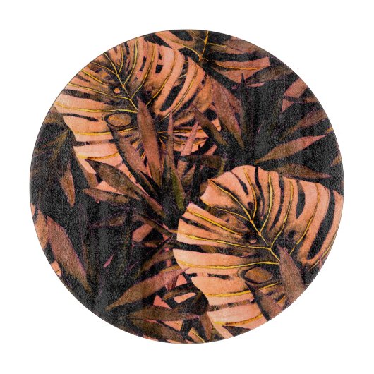 熱帯葉水色、シームレスな水着デシ カッティングボード (正面)