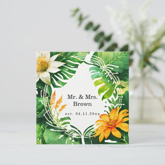 熱帯葉水色 招待状 (スタンド正面)