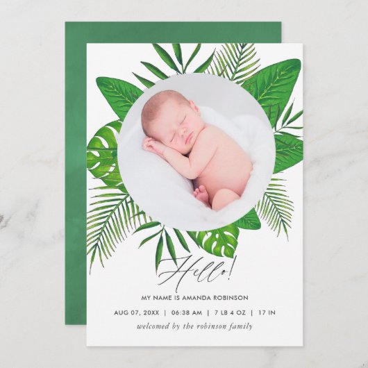 熱帯葉産生発表写真カード 案内状 (正面/裏面)