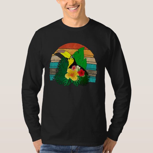 熱帯葉異国鳥獣野生動物の花 Tシャツ (正面)