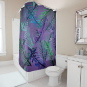 熱帯葉紫シャワーカーテン シャワーカーテン (インサイチュ)