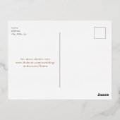 熱帯葉結婚金ゴールド救の日 箔招待状ポストカード (裏面)