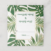 熱帯葉緑結婚モダンの折り畳みエスコート プレイスカード (外部開封)