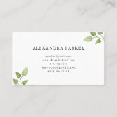 熱帯葉緑|および白 名刺 (裏面)