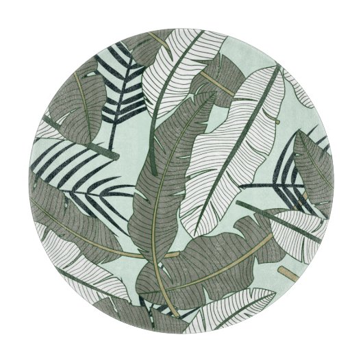 熱帯葉自然：シームレスなパターン。 カッティングボード (正面)