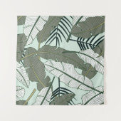 熱帯葉自然：シームレスなパターン。 タペストリー (正面(横))