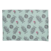 熱帯葉花柄 枕カバー (正面左)