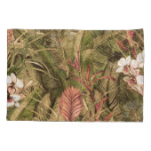 熱帯葉花水彩模様 枕カバー (裏面)