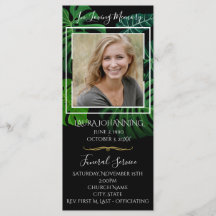 熱帯葉葬儀のプログラムか死亡記事