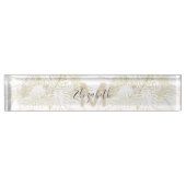 熱帯葉金エレガント線のデザイン デスクネームプレート (正面)