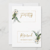 熱帯葉金ゴールドの結婚テント看板 (正面)