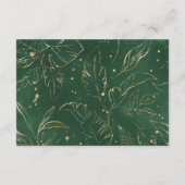 熱帯葉金ゴールドウェディングQRコード付きRSVP エンクロージャーカード (裏面)