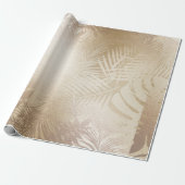 熱帯葉金ゴールドホイルフェイクラッピング紙 ラッピングペーパー (アンロールド)