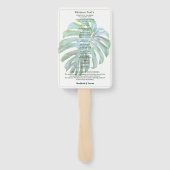 熱帯葉金ゴールドモダンビーチ結婚式 ハンドファン (裏面)