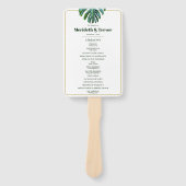 熱帯葉金ゴールドモダンビーチ結婚式 ハンドファン (正面)