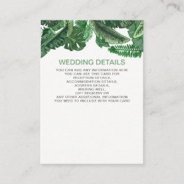 熱帯葉金ゴールド温室結婚植物薬 エンクロージャーカード