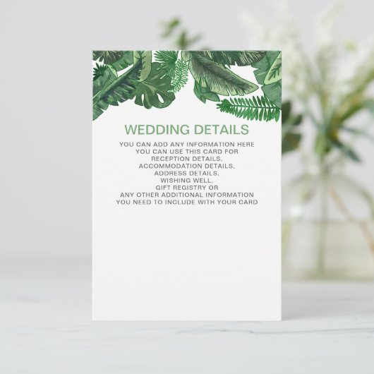 熱帯葉金ゴールド温室結婚植物薬 エンクロージャーカード (スタンド正面)