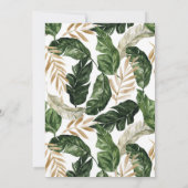 熱帯葉金箔フェイクフレーム赤ちゃんシャワー 招待状 (裏面)