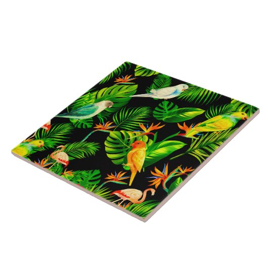 熱帯葉鳥の熱帯雨林 タイル (側面)