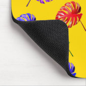 熱帯葉黄色背景マウスパッド マウスパッド (コーナー)