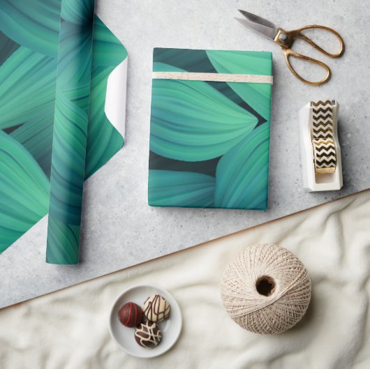 熱帯葉11 ラッピングペーパー (クラフト)