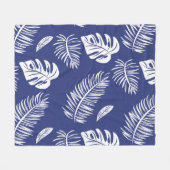 熱帯葉15 フリースブランケット (正面(横))