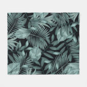 熱帯葉4 フリースブランケット (正面(横))