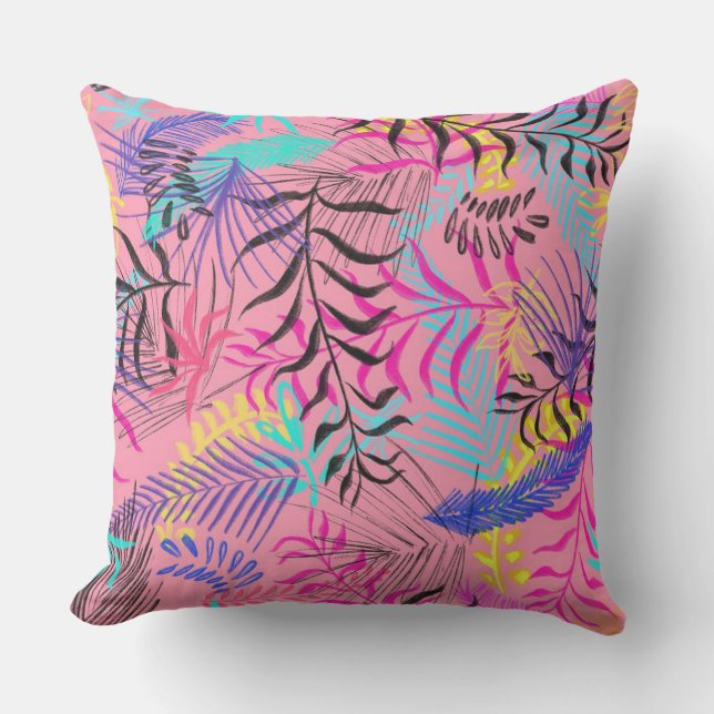 熱帯葉 アウトドアクッション (正面)