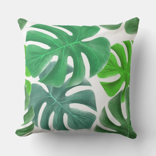 熱帯葉 アウトドアクッション (正面)