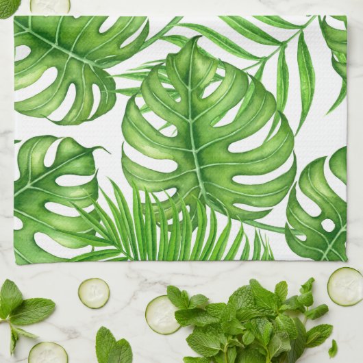 熱帯葉 キッチンタオル (折り畳み)