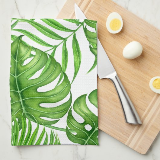 熱帯葉 キッチンタオル (四つ折り)