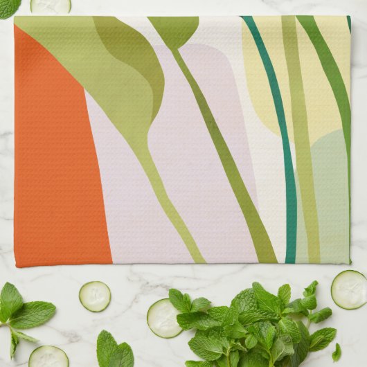 熱帯葉 キッチンタオル (折り畳み)