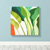 熱帯葉 キャンバスプリント (インサイチュ (ウッドフロア))