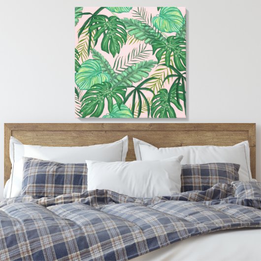 熱帯葉 キャンバスプリント (インサイチュ (寝室))